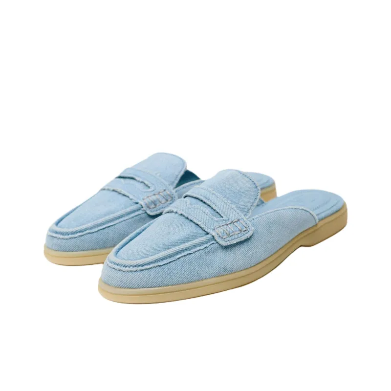 ZARA Abrasion Resistant Closed Toe Slippers Women's Blue-1