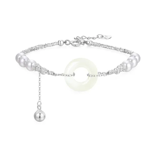 KADER Bracelets Pale Greenish White Jade Women's
