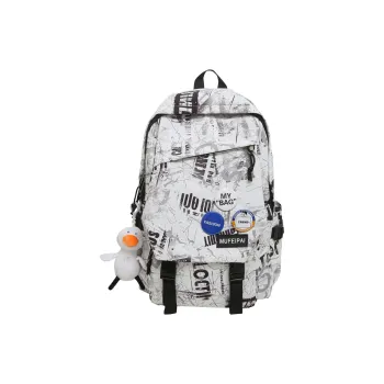 WICKBUEN Nylon Backpack Unisex White/Gray/Black