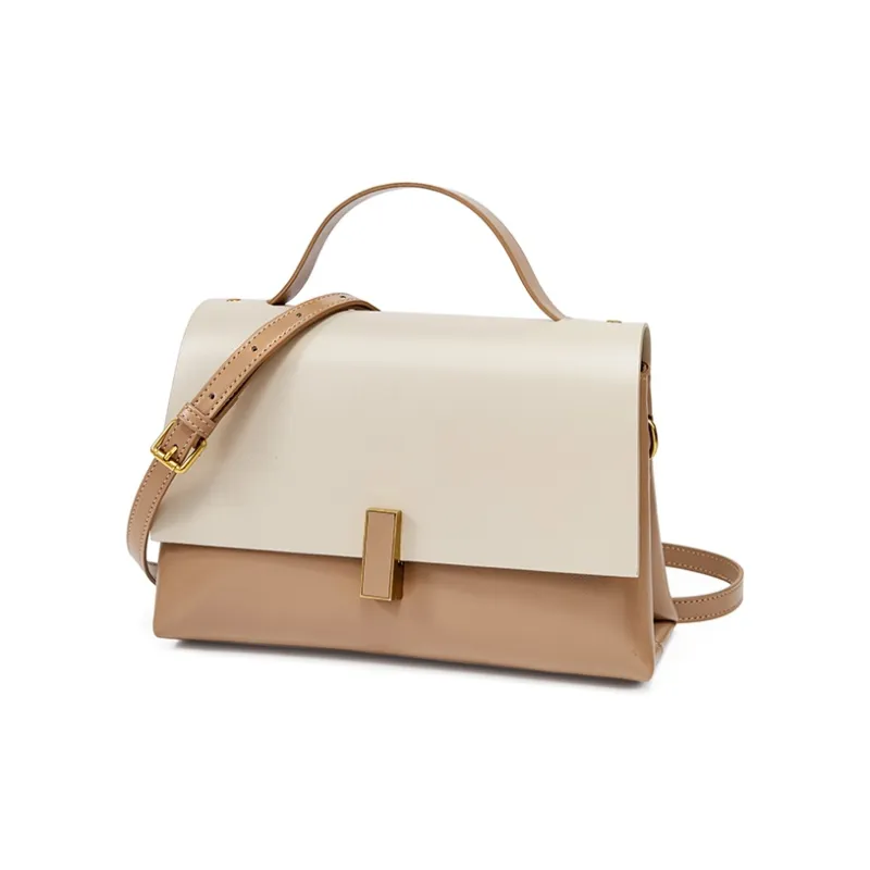 RED DRAGONFLY Cow Leather With Synthetic Leather Shoulder Bag, Crossbody Bag, Handbag Women's Mocha/Coffee-9