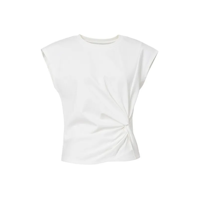 Hopeshow T Shirts Women's Raw White 001-0