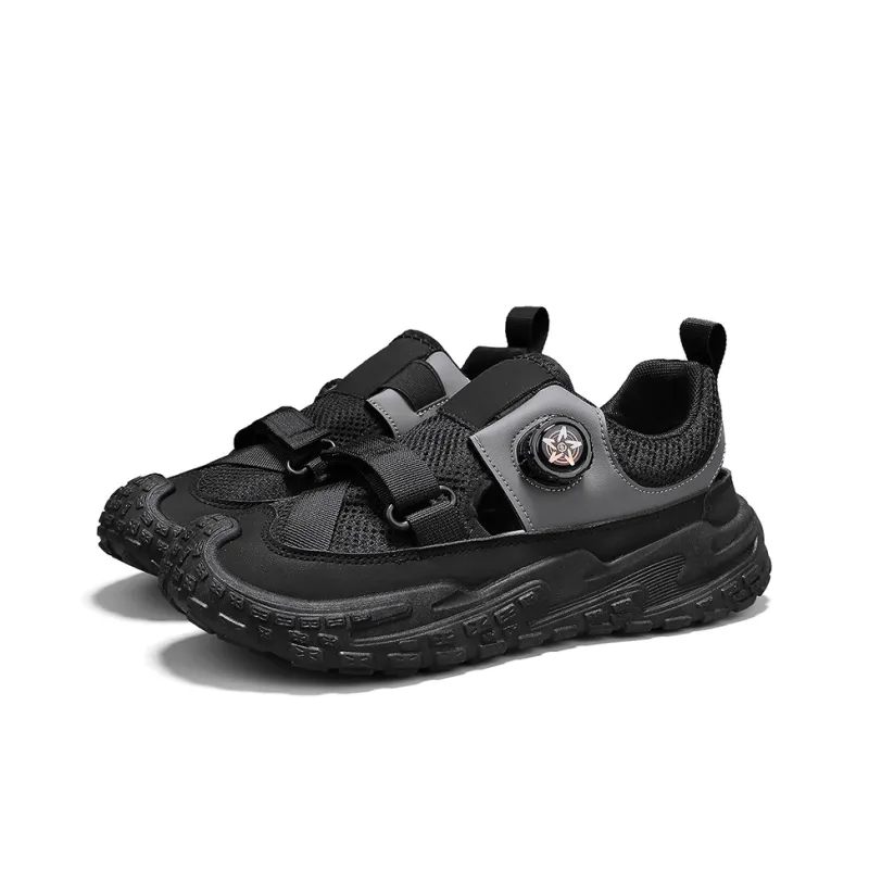 TELENT Odor Resistant Quick Dry Lightweight River Trekking Shoes Men's Black-3