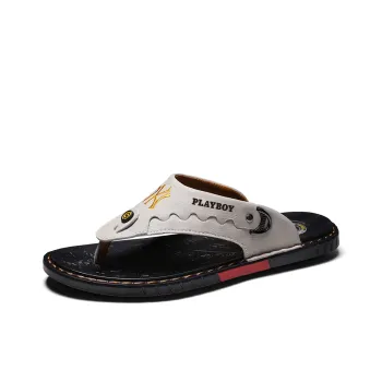 Playboy Odor Resistant Abrasion Resistant Slip Resistant Flip Flops Men's