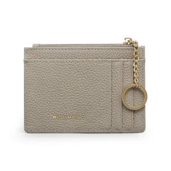 WilliamPOLO Cow Leather Card Holder Women's Black/White/Yellow/Khaki
