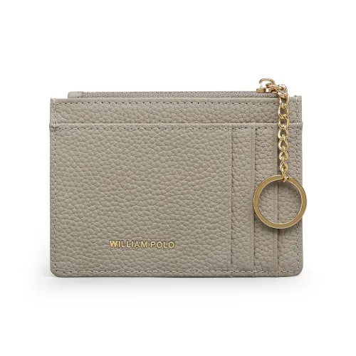 WilliamPOLO Cow Leather Card Holder Women's Black/White/Yellow/Khaki