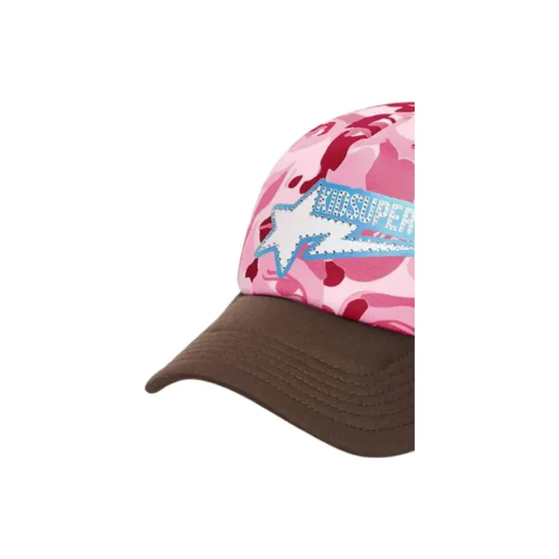 Bape X KidSuper Sta Logo Rhinestone Trucker Cap-2