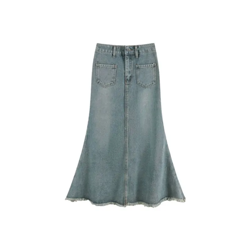 HUINIAN Denim Long Skirt Women's-0