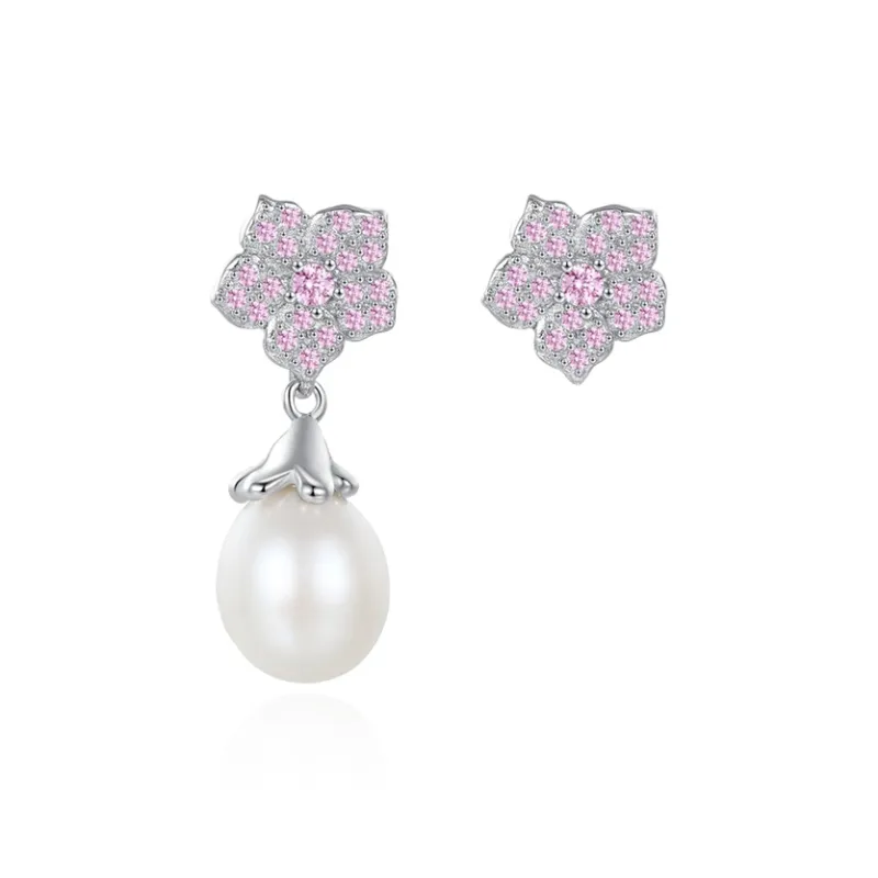 R Z Y S925 Silver Stud Earrings Women's-0