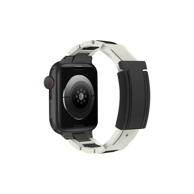 KVZUVUU Apple Compatibility Watch Band Stainless Steel, Rubber Material-24