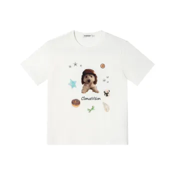 CLIMAX VISION Cute Pet Series T Shirts Unisex White