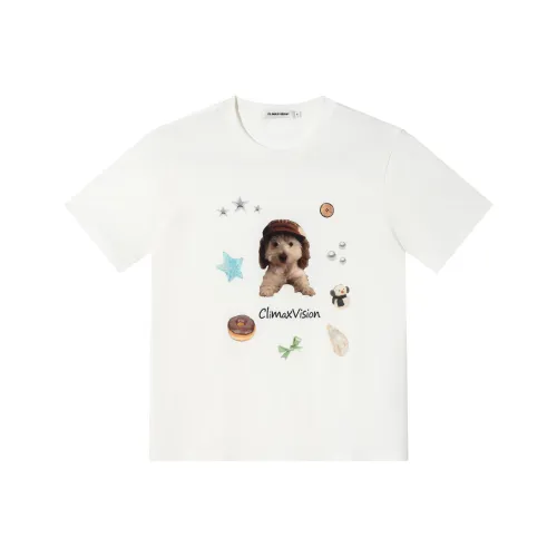 CLIMAX VISION Cute Pet Series T Shirts Unisex White
