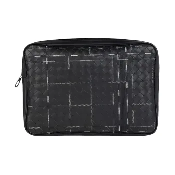 Bottega Veneta Metropolis Leather Wash Bag Black