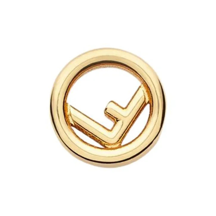 FENDI Bronze, Metal Stud Earrings Women's Gold-2