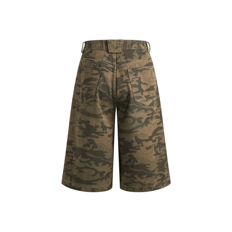 COLDSTONE Denim Shorts Unisex Camouflage-1