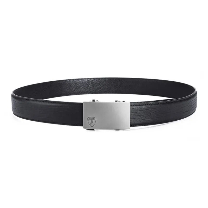 Automobili Lamborghini Cow Leather Belts Men's 3.4cm-1
