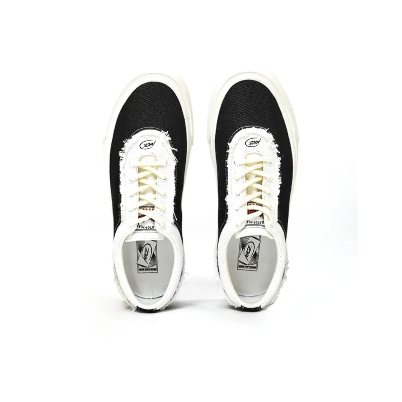 NICEID Breathable And Lightweight Low Top Canvas Shoes Unisex Black White-3