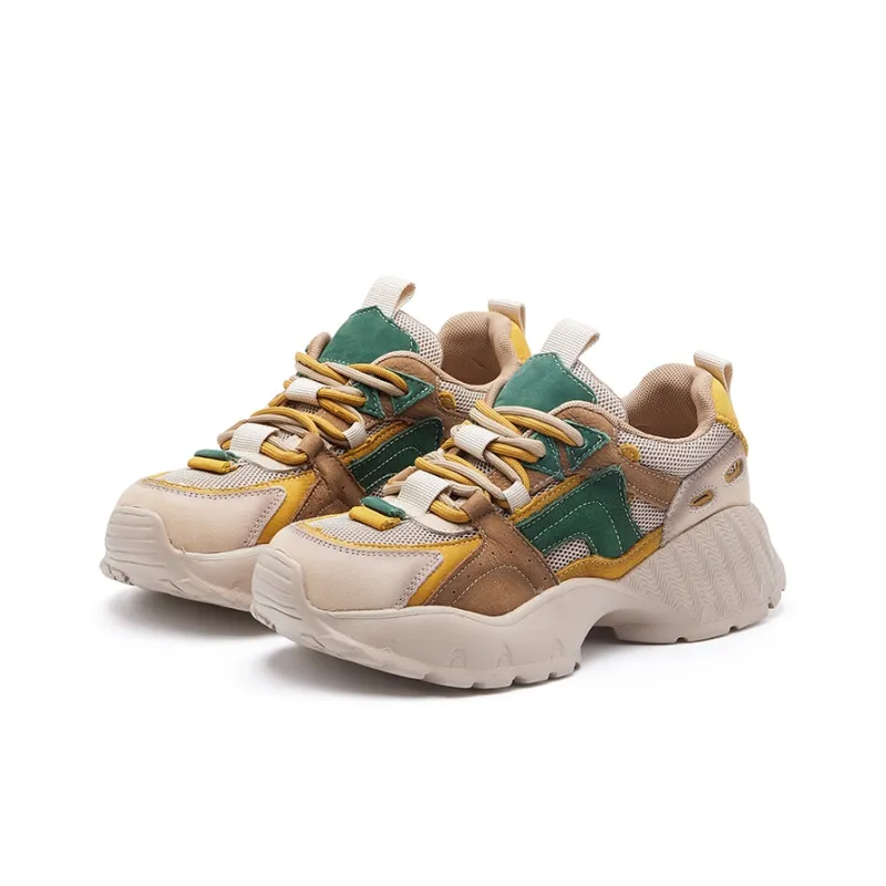 BURGELY Lightweight And Breathable Low Top Chunky Sneakers Women's-7