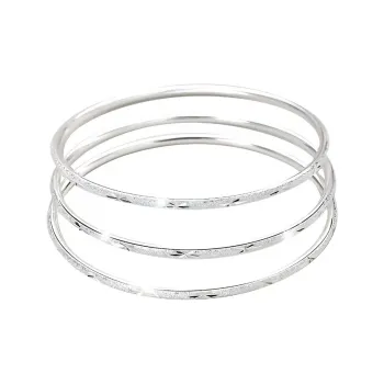 Silver Trim 999 Fine Silver Bangles Women's
