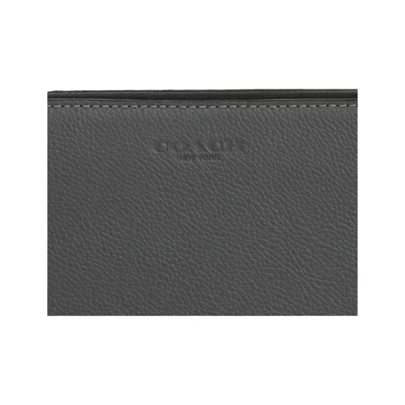 COACH Cow Leather Wallet Trumpets Men's Charcoal Gray-2