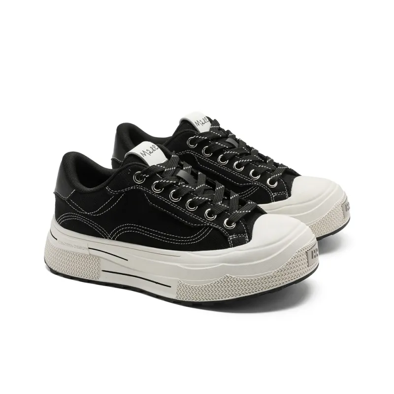 MOMGOG Slip Resistant Cushioning And Breathable Low Top Skateboard Shoes Unisex Black-1