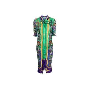 VERSACE Short Sleeved Dresses Women's Green