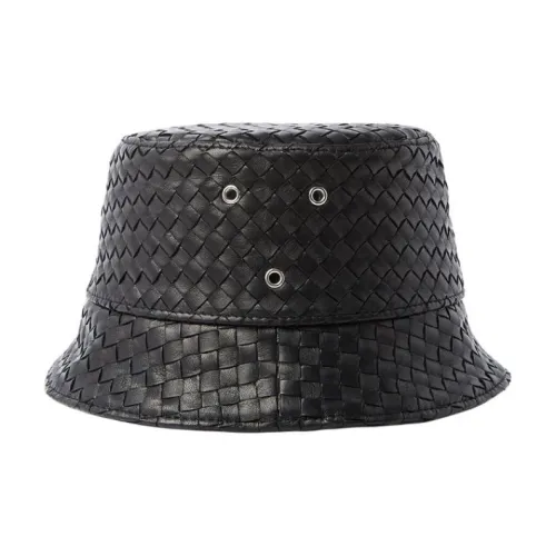 Bottega Veneta Leather Bucket Hats Women's Black