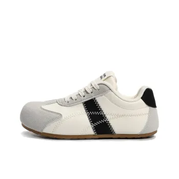 Dafu Leaps Forward Abrasion Resistant Balance Lightweight Low Top Skateboard Shoes Women's Beige Black