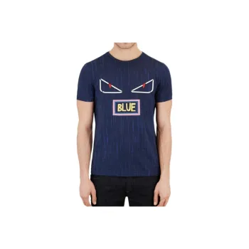 FENDI T Shirts Men Blue