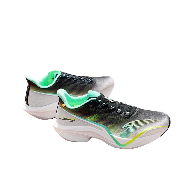 Anta MACH 5.0 Anti Slip Wear Resistant Low Top Casual Running Shoes Men's Black White Green-1