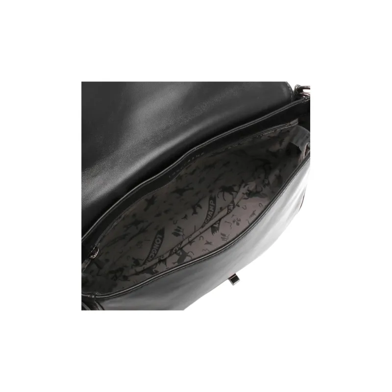 LONGCHAMP Cavalcade Leather Crossbody Bag Women's Black-3