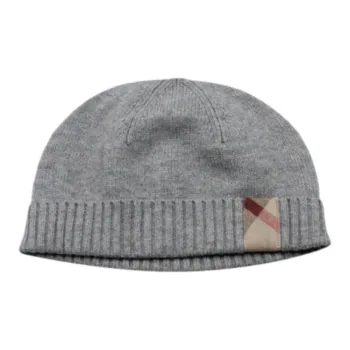 Burberry Check Patch Ribbed Beanie