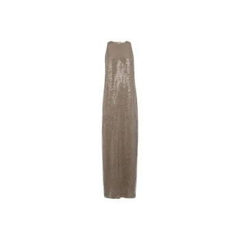 Brunello Cucinelli Sequinned Silk Column Maxi Dress