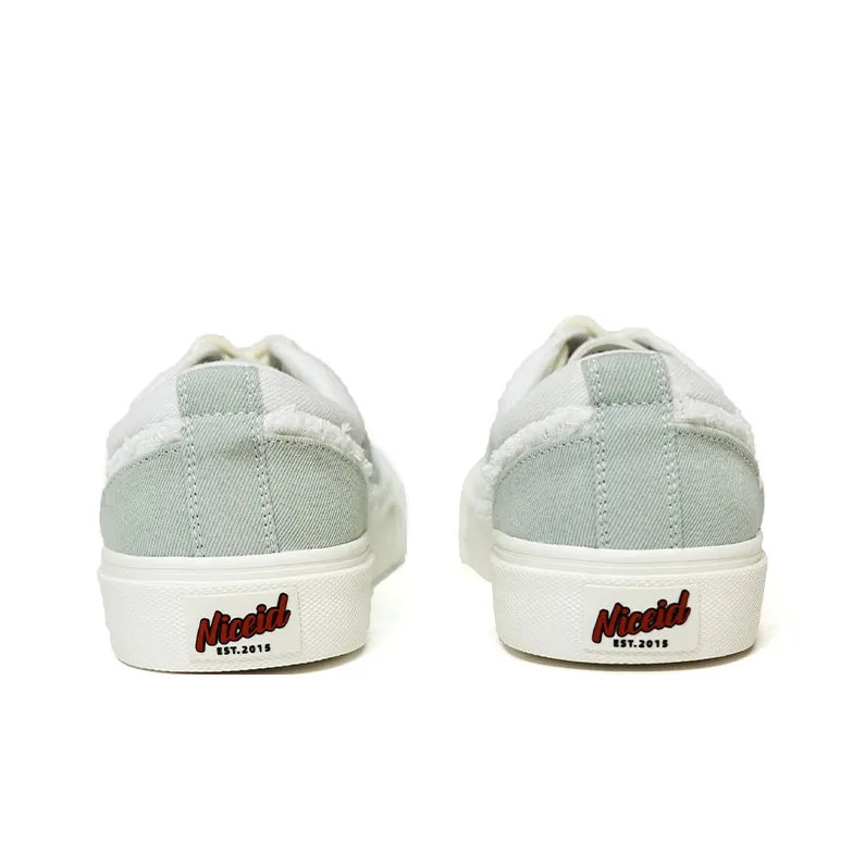 NICEID Abrasion Resistant Breathable Low Top Canvas Shoes Unisex Light Blue-4