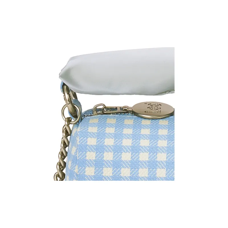 Lee Fabric Shoulder Bag, Crossbody Bag, Handbag Large Size Women's Blue Plaid-6