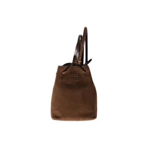 MIU MIU Suede Clutch Women's Dark Brown