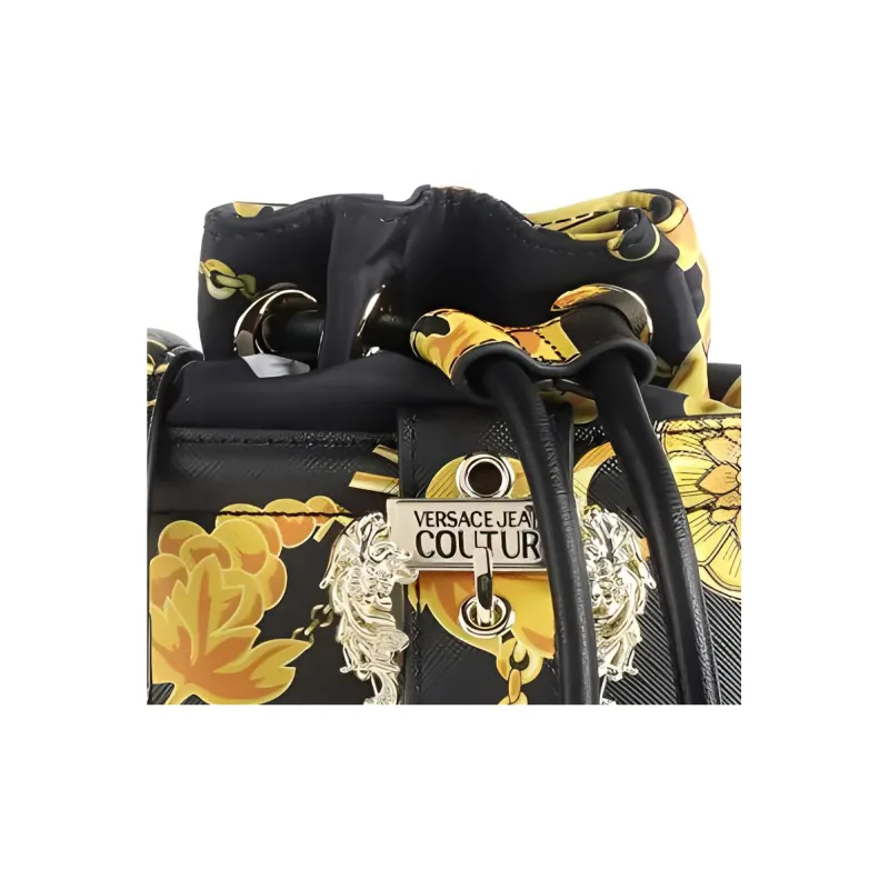 VERSACE JEANS COUTURE Synthetic Leather Bucket Bags Crossbody Bag Shoulder Bag Women's Black-5