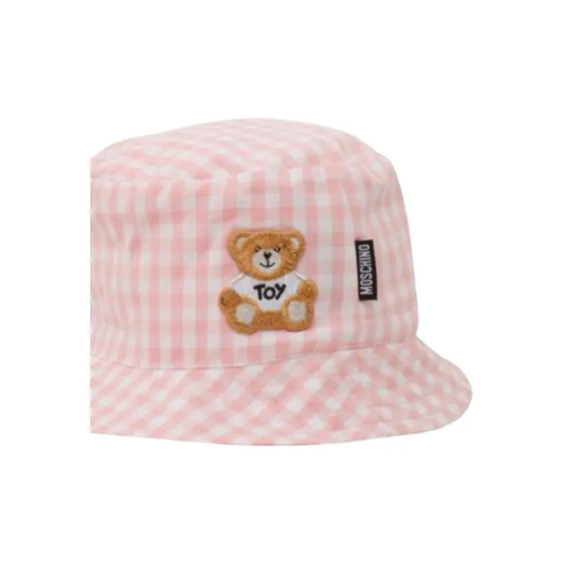 MOSCHINO Gingam Teddy Bear Bucket Hat-2