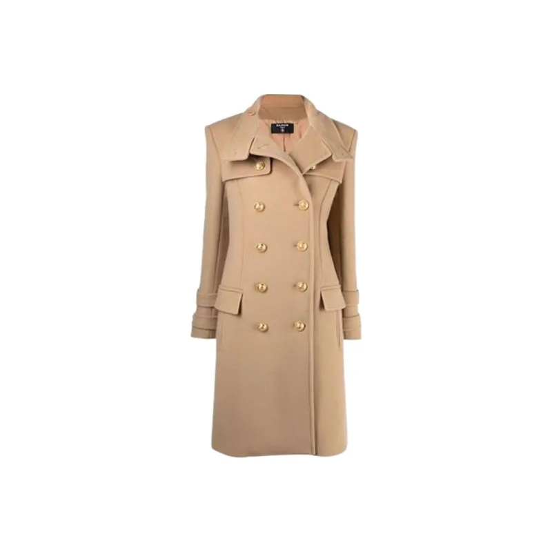 BALMAIN Velvet Jackets Women's Khaki-0