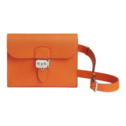 HERMES Sac A Depeches Epsom Leather Shoulder Bag Men's 93 Orange Hermes Orange
