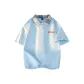 Light Blue/Blue Plaid (Red Logo)