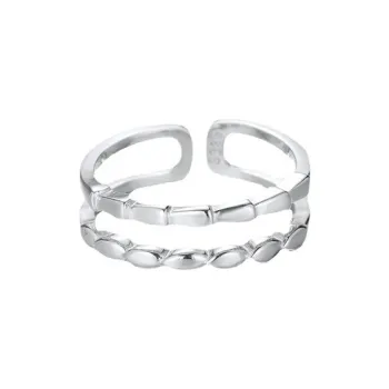 Regalrose 925 Sterling Silver Double Layer Line Ring Women's