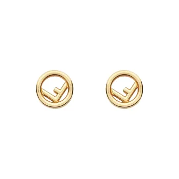 FENDI Bronze, Metal Stud Earrings Women's Gold