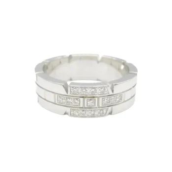 Cartier 2010s 18K White Gold Tank Française Diamond Ring