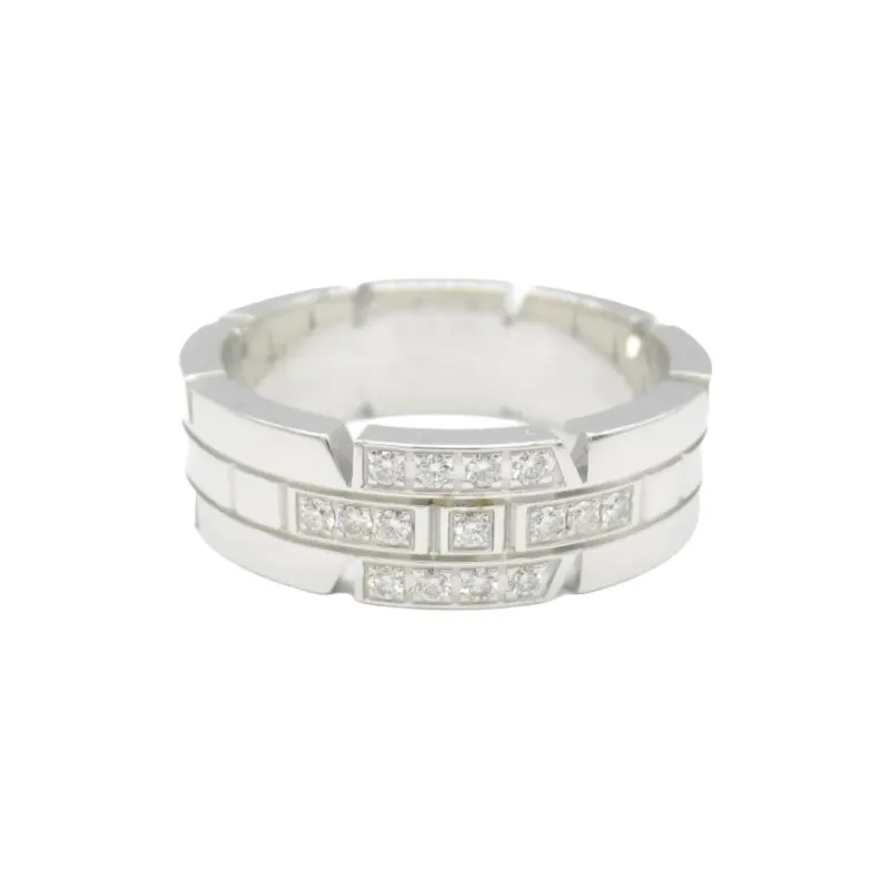 Cartier 2010s 18K White Gold Tank Française Diamond Ring-0