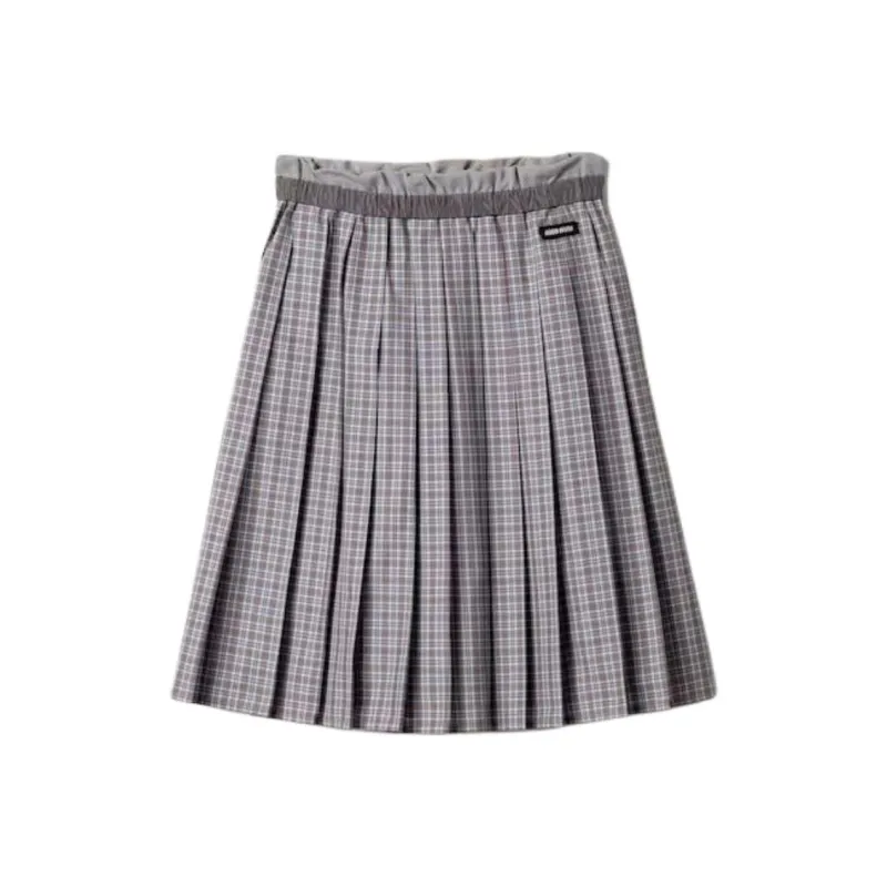 MIU MIU SS25 Casual Long Skirt Women's Pilot Blue-0