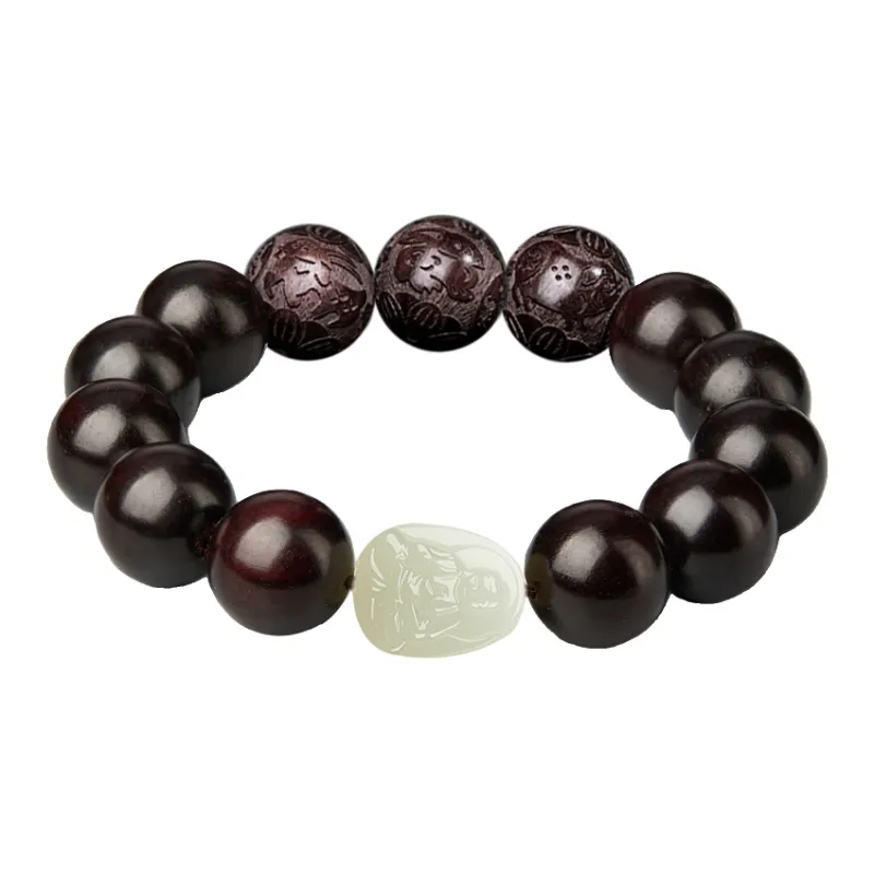 SGE Small Leaf Red Sandalwood Bracelets Unisex-15