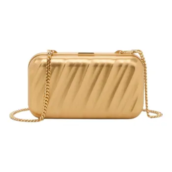 TUMI Chain One Shoulder Crossbody Clutch Unisex Gold