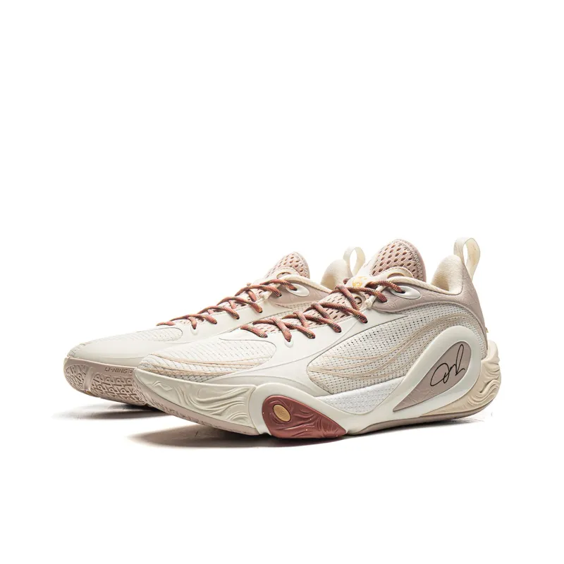 LiNing DLO1 Cushioning, Slip Resistant, Abrasion Resistant, Rebound Grip Low Top Basketball Shoes Men's White Umber-2