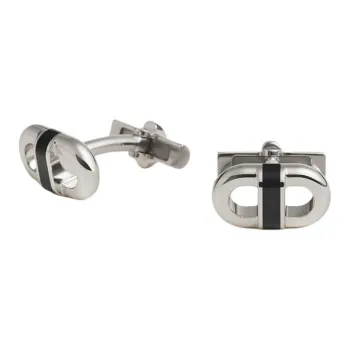HERMES Palladium Plated Metal Cufflinks Men's Silver