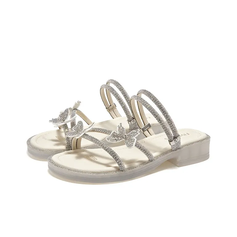 FIVE PLUS Rubber Sole Quiet Slide Slippers Women's-7